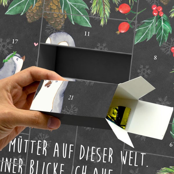 Mr. & Mrs. Panda Befüllbarer Adventskalender Pinguin mit Kind - Schwarz