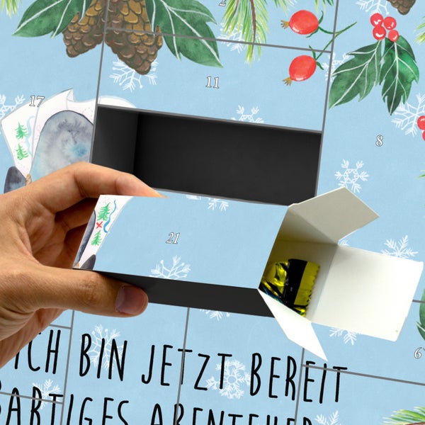 Mr. & Mrs. Panda Befüllbarer Adventskalender Pinguin & Maus Wanderer - Blau Pastell