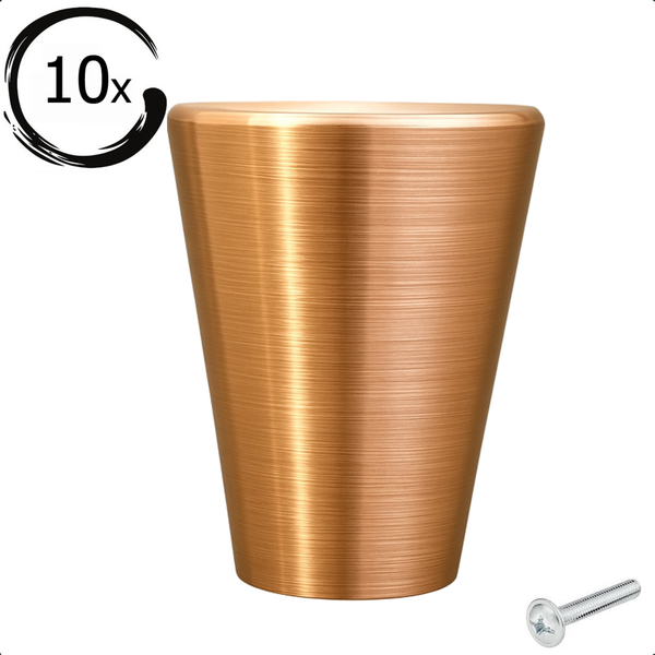 Zehn Möbelknöpfe aus Metall mit Schrauben