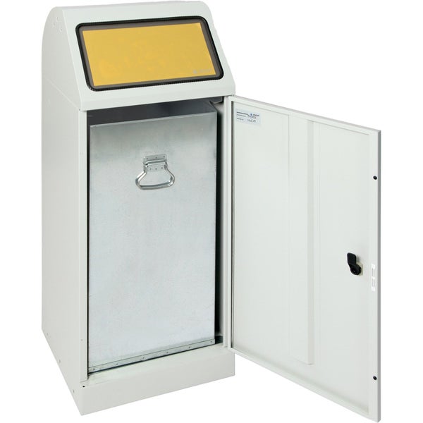 Abfallkipper mit Sichtfenster und geöffneter Tür