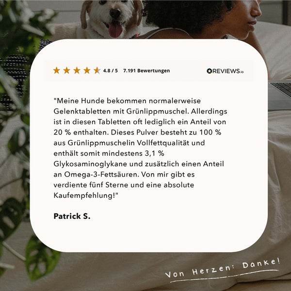 ALPHAZOO Grünlippmuschelpulver 100g für Hunde und Katzen I Vollfett Grünlippmuschel