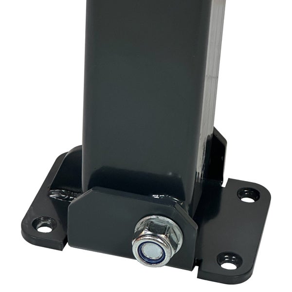UvV Design Absperrpfosten Comfy 70x70mm klappbar Dreikant  Stahl feuerverzinkt Anthrazit pulverbeschichtet + Reflexfolie / Weiß