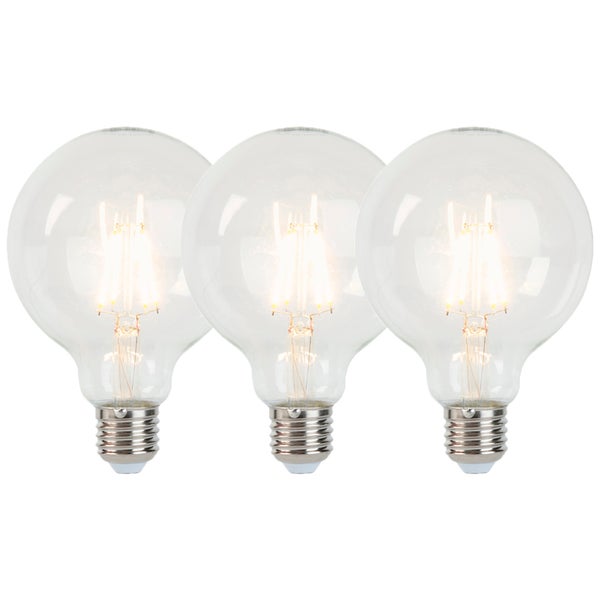 3er Set D27 dimmbare LED-Glühlampen G95 5W 470 lm 2700K