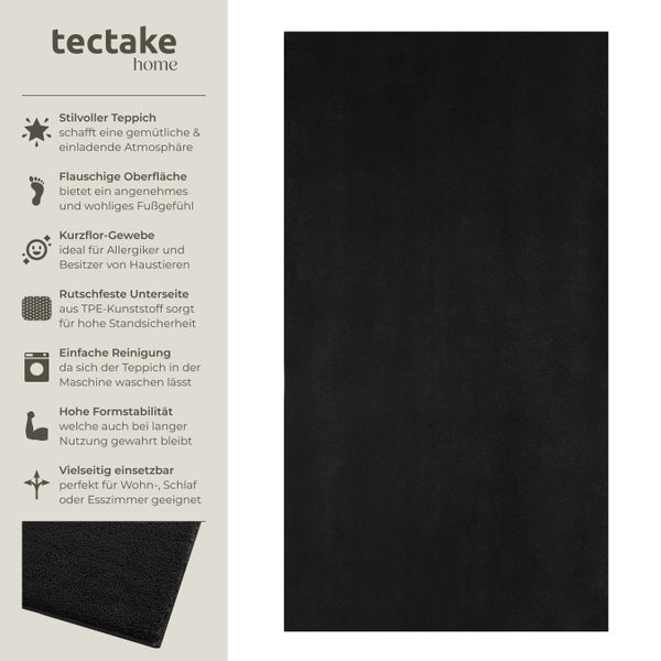 Kurzflorteppich tectake rutschfeste Unterseite verschiedene Größen und Farben 60 x 110 cm