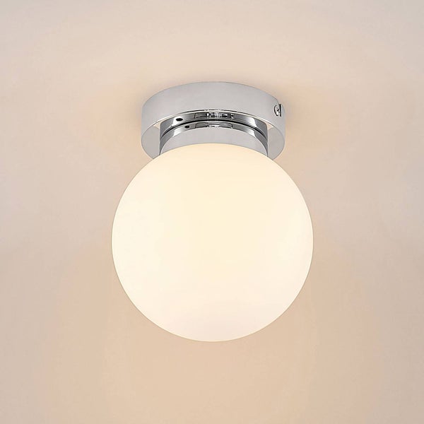 Lindby Deckenlampe Tavino (spritzwassergeschützt (Modern) in Chrom aus Metall (1 flammig, E14) - Bad Deckenleuchte Lampe Wohnzimmerleuchte