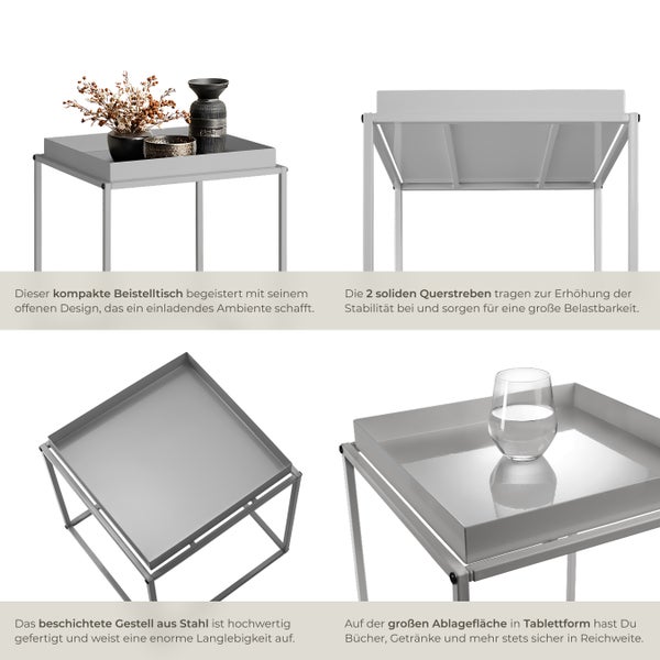Quadratischer Beistelltisch mit Dekoration