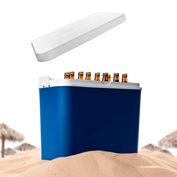 Kühlbox 24 Liter blau/weiß inkl. 6 Kühlakkus - Bis zu 14 Std. Kühlung - Kühltasche für unterwegs - Outdoor Thermobox für Picknick & Camping - Made in Europe