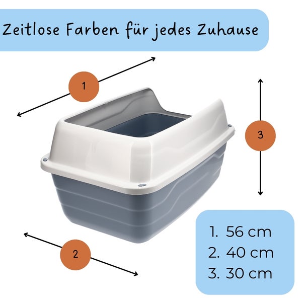 XXL Extra hohe Katzentoilette offene Katzenklo mit hohem Rand Jumbo Schalentoilette groß ohne Deckel hygenisch Katzen WC
