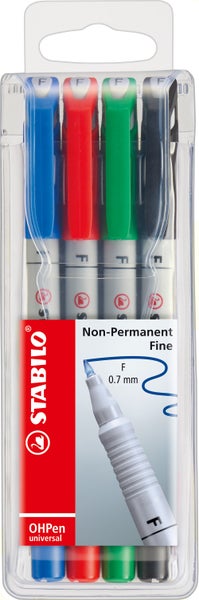 STABILO Folienstift OHPen universal wasserlöslich F 4er Set