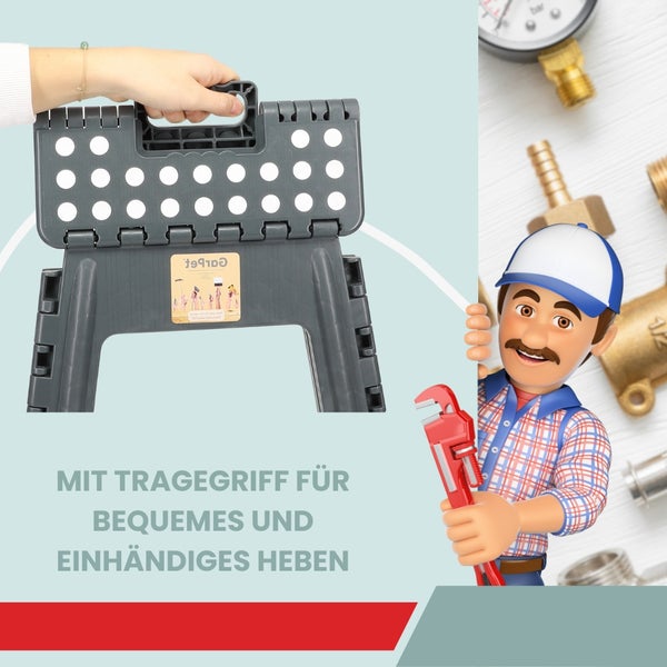 Klapptritt mit Tragegriff für bequemes Heben
