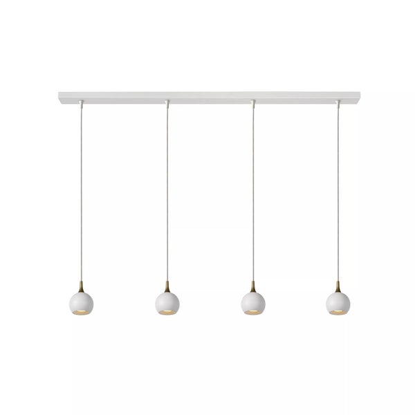 Hängelampe mit vier Kugel Lampenschirmen