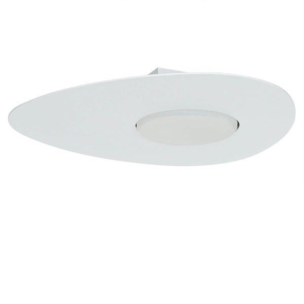 Deckenleuchte mit elliptischem Schirm und zentralem Lichtelement