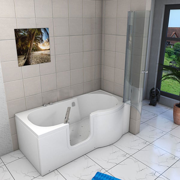 Seniorendusche Sitzwanne Tür S12D-AIR-L-EC 170x85cm