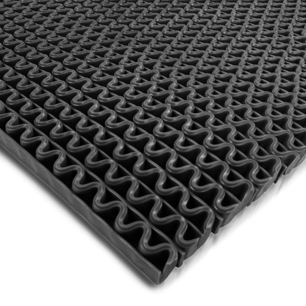 FLOORDIREKT Hygienematte für Barfußzonen - UV beständig - Schwarz - 90 x 250 cm