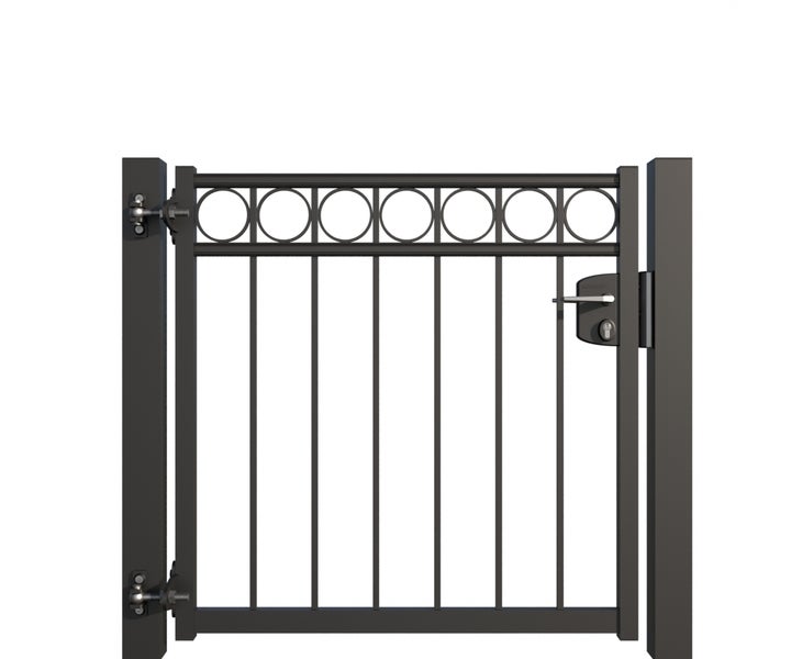 Gartentor aus Metall mit Schloss