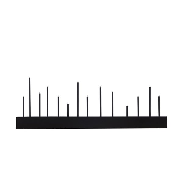 Kungsberget Adventsleuchter elektrisch 14 Lichter schwarz. 77 X 6 X 27 cm