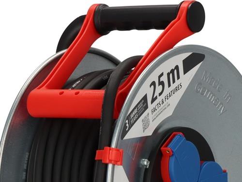 Kabeltrommel mit 25 Meter Kabel und Tragegriff