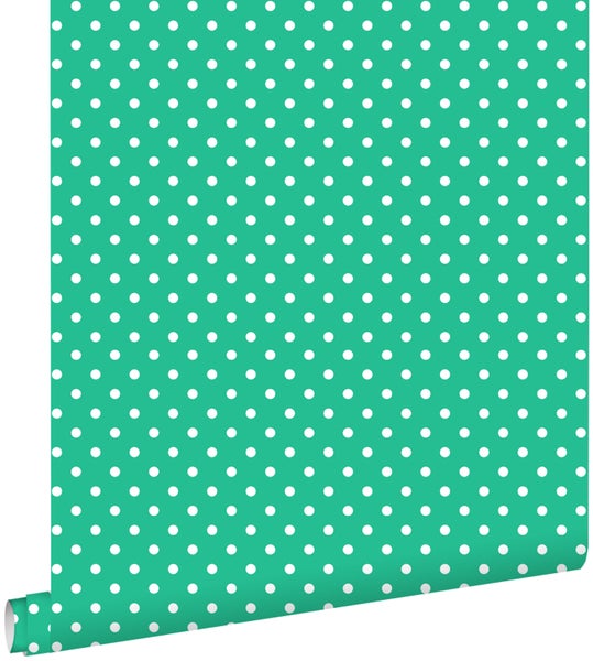 ESTAhome Tapete Punkte Grün - 53 cm x 10.05 m - 138104