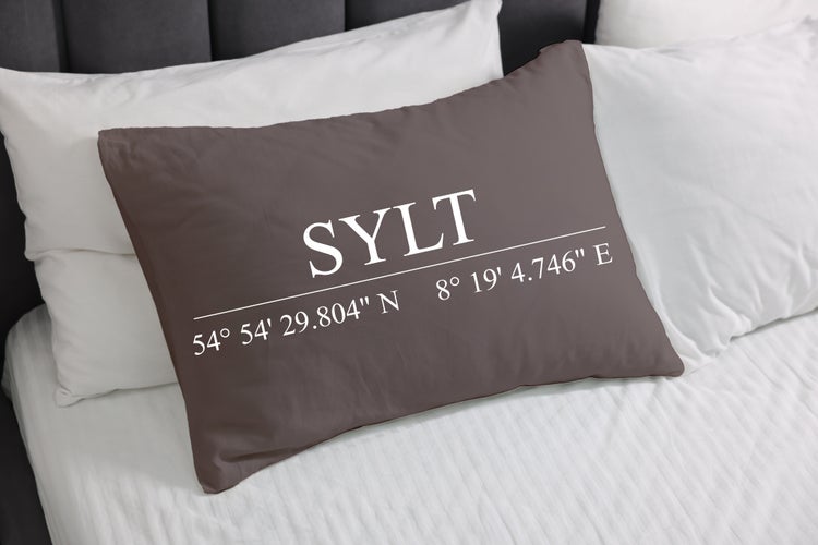 Kuschelkissen, Kissenhülle, Kissenbezug Schriftzug Sylt PI10886_60x40cm