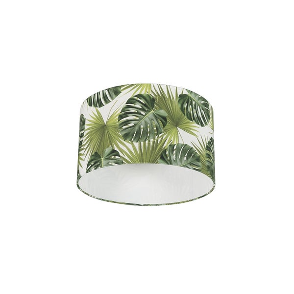 Baumwoll-Lampenschirm Blattdesign Rund 35/35/20 - Leaf