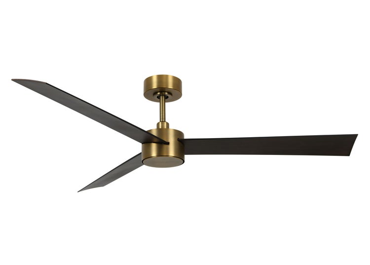 Deckenventilator mit integrierter LED Beleuchtung und einklappbaren Flügeln aus transparentem Kunststoff