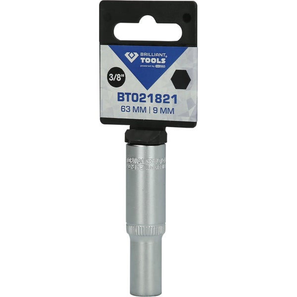 BRILLIANT TOOLS 3/8 Sechskant-Stecknuss lange Ausführung 9 mm - BT021821