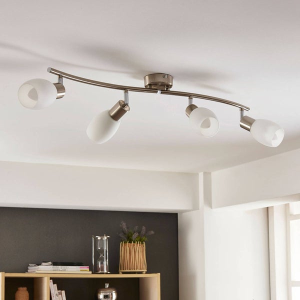 Lindby Strahler Arda (Modern) in Alu aus Glas (4 flammig, E14) - Deckenlampe Deckenleuchte Lampe Spot Wohnzimmerleuchte