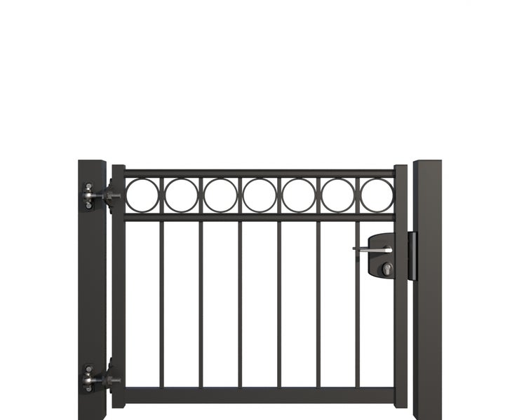 Metall Gartentor mit kreisförmigem Design