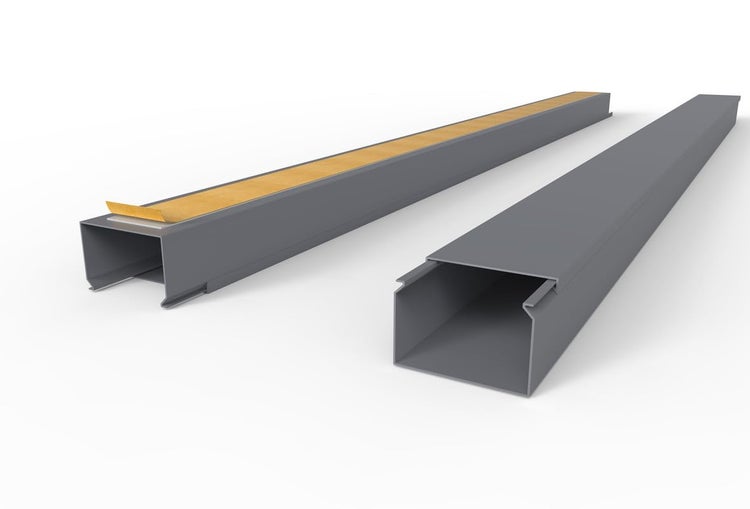 CILSON WDK6040SG Art.-Nr. 6700320.1 Kabelkanal Selbstklebend 60x40mm Grau - 1 m / 1000 mm, XXL Kabelkapazität, Industrielle Qualität