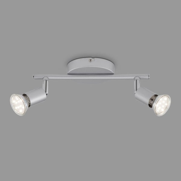 LED Spotleuchte Deckenleuchte 2xGU10 6W schwenkbar Metall Titanfarbig Briloner