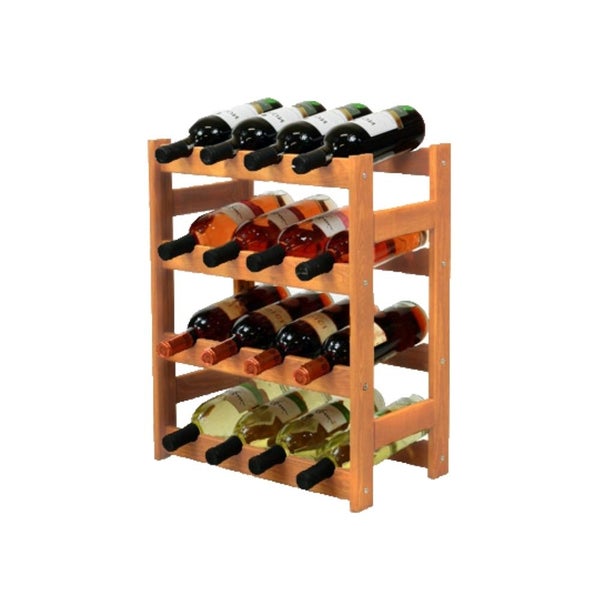 PROREGAL Weinregal Pinotwine HxBxT 54 x 43 x 25 cm 16 Flaschen Massives Kiefernholz Rotbraun Geölt