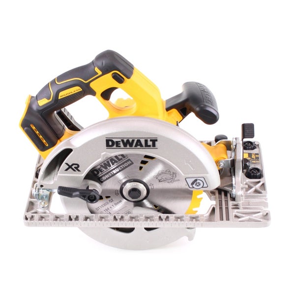 DeWalt Akku-Handkreissäge mit bürstenlosem Motor, XR-Technologie und Sägeblatt.