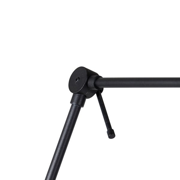 Detailansicht eines schwarzen Lampengelenks