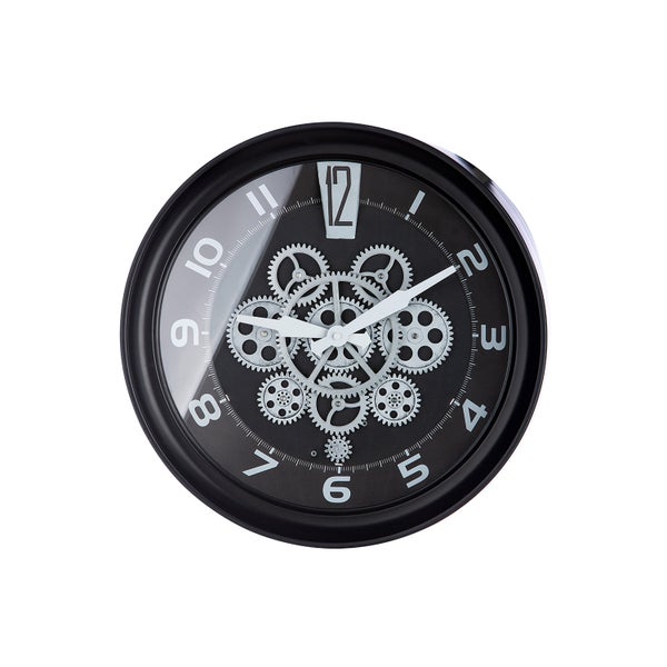 Wanduhr GILDE Dekoration Höhe 43cm Breite 43cm schwarz Glas, Metall