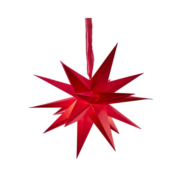 Roter Papierstern zum Aufhängen