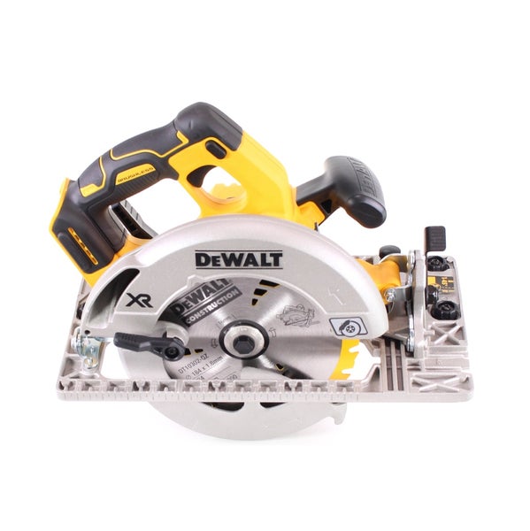 DeWalt Akku-Handkreissäge mit bürstenlosem Motor, XR-Serie, Sägeblatt mit 184 Millimeter Durchmesser und stabiler Metall-Führungsplatte.