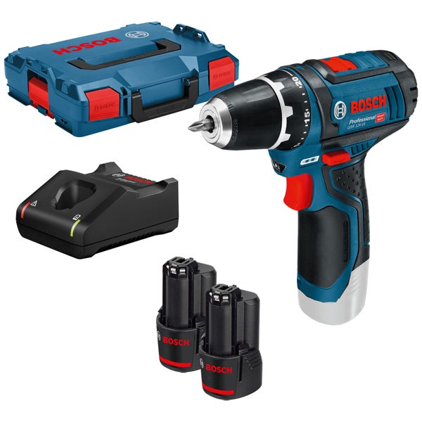 Bosch Akku-Bohrschrauber GSR 12V-15 / 2x 2,0 Ah Akku + Ladegerät in L-Boxx - 0601868109
