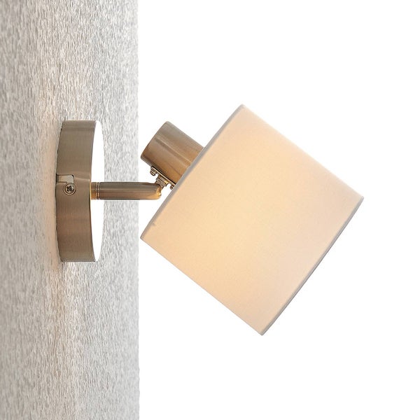 Lindby Wandleuchte, Wandlampe Innen Stannis (Modern) in Weiß aus Metall (1 flammig E14) - Textil Wandleuchten Wandstrahler Wandbeleuchtung Schlafzimmer / Wohnzimmer Wohnzimmerleuchte
