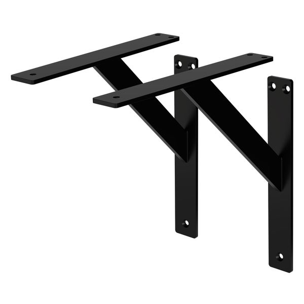 ML-Design 4 Stück Regalhalterung 240x240 mm, Schwarz, Aluminium, Schwebende Regalhalterungen, Regalwinkel, Wandhalterung für Regalbrett, Regalträger für Wandmontage, Wandregal Wandkonsole Regalstütze