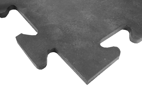 Gummifliese 8 mm Schwarz - 50 x 50 cm - Puzzle-System