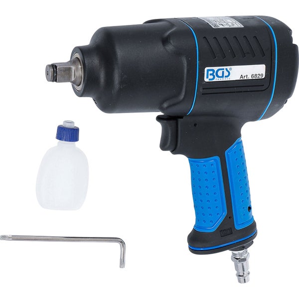 BGS Technic Druckluft-Schlagschrauber mit Ölflasche und Inbusschlüssel