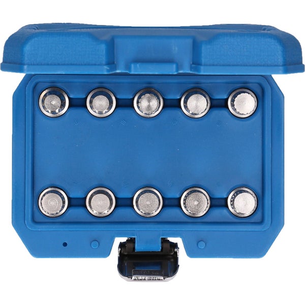 Bit-Set in blauer Aufbewahrungsbox mit geöffnetem Deckel