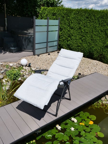 Sungörl Relaxliege Garda XL Hellgrau Bequemer Gartensessel für Terrasse Balkon Outdoor