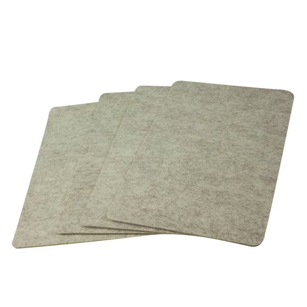 4x Tischset abgerundete Ecken beige-meliert 30x45cm