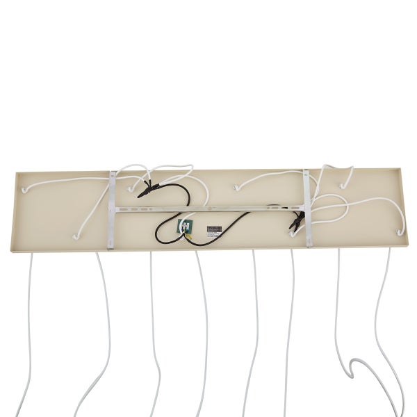 Rückseite einer Hängelampe mit Verkabelung und Befestigung