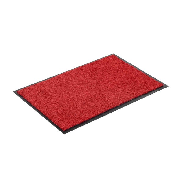 Roter Sauberlaufteppich mit schwarzem Rand