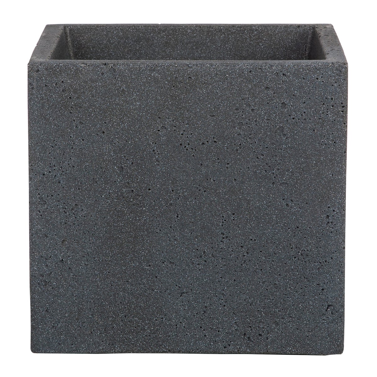 Scheurich C-Cube 30, Pflanzgefäß/Blumentopf/Pflanzkübel, quadratisch,  aus Kunststoff Farbe: Stony Black, 28,5 cm Durchmesser, 27 cm hoch, 18 l Vol.
