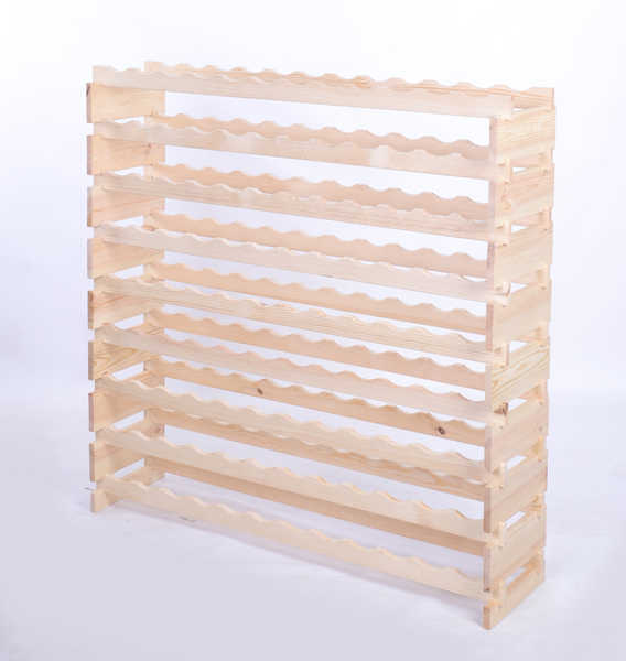 Weinregal VINOTECA FLEX PRO HxBxT 121x123x28cm 108 Flaschen auf 9 Ebenen Massives Kiefernholz Natur unbehandelt