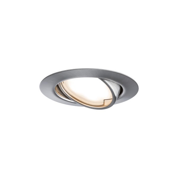 LED Einbauleuchte Base Coin Einzelleuchte schwenkbar rund 90mm 20° Coin 5W 370lm 230V 3000K Eisen gebürstet