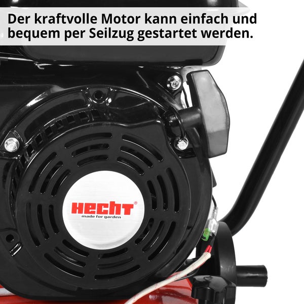 Hecht Logo auf einem Gartenmotor